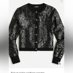 NWOT J. Crew Black Sequin Cardigan M